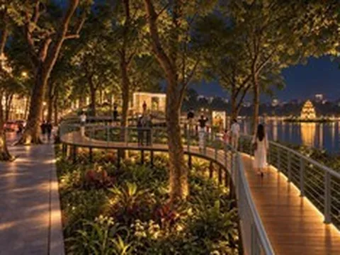 Không gian nghệ thuật “Dải lụa ký ức” bên hồ Hoàn Kiếm